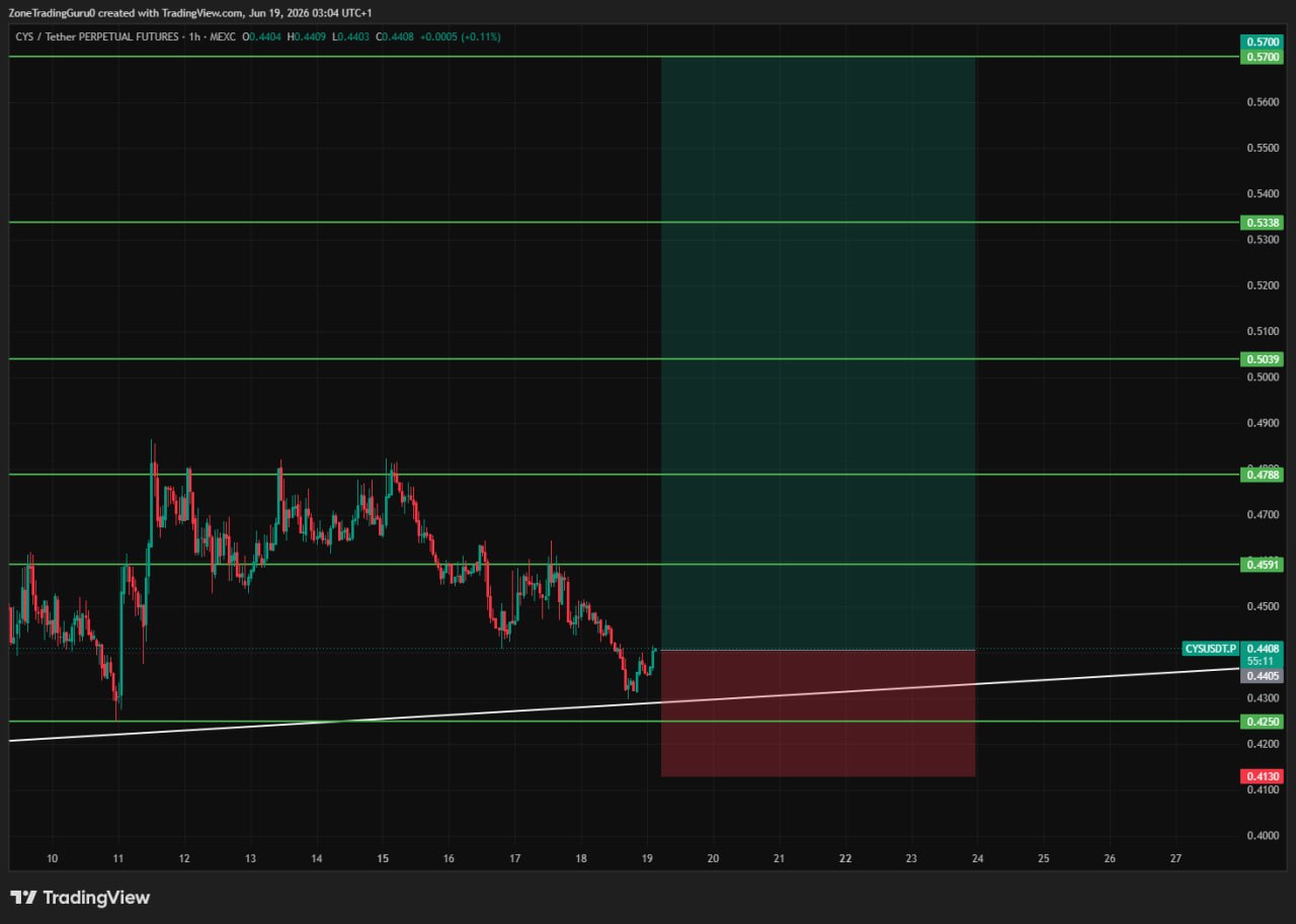 CYSUSDT LONG signal screenshot by Evening Trader Group