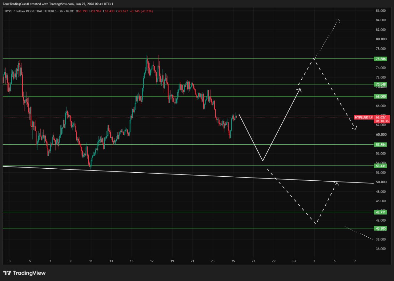 HYPEUSDT SHORT signal screenshot by Evening Trader Group