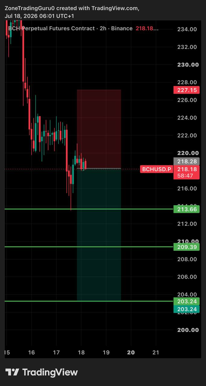BCHUSDT SHORT signal screenshot by Evening Trader Group