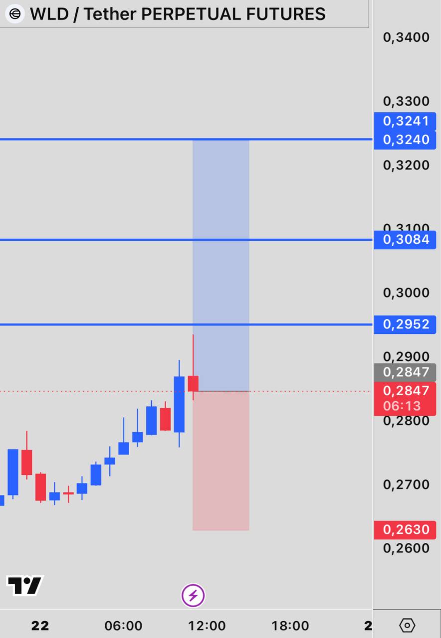 WLDUSDT LONG signal screenshot by INVEX GROUP