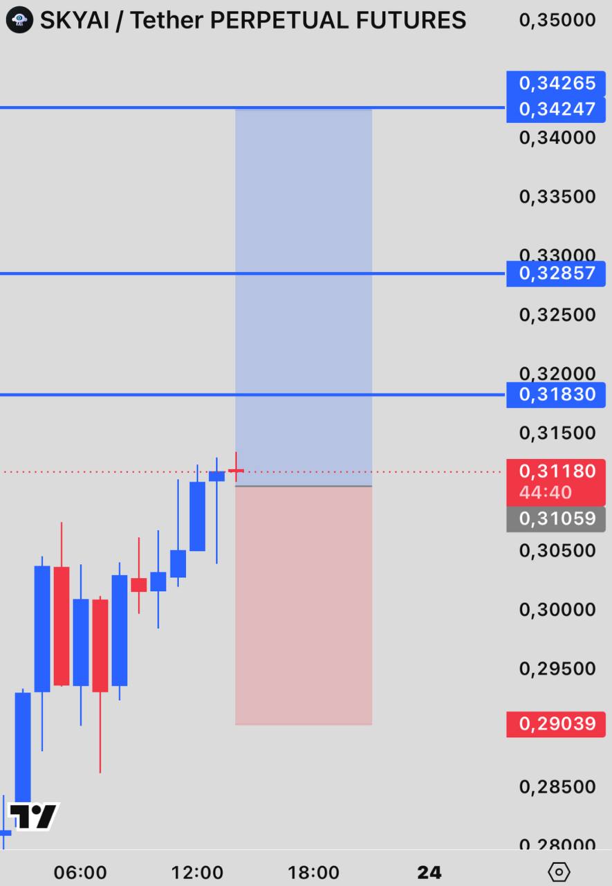 SKYAIUSDT LONG signal screenshot by INVEX GROUP