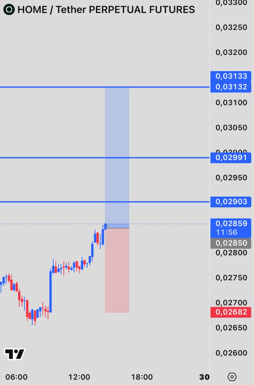 HOMEUSDT LONG signal screenshot by INVEX GROUP