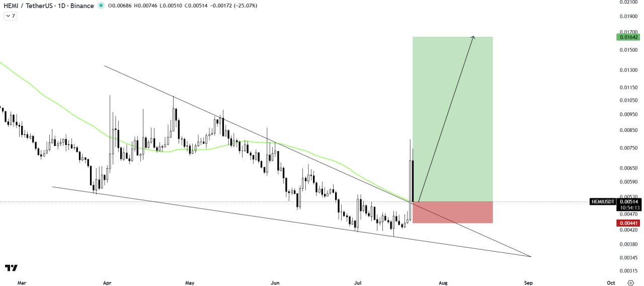 HEMIUSDT LONG signal screenshot by The Crypto Express