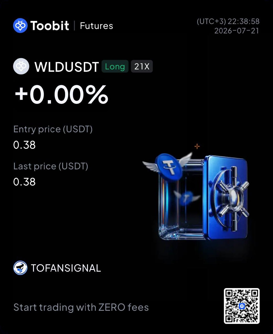 WLDUSDT LONG signal screenshot by Tofan Trade | سیگنال کریپتو