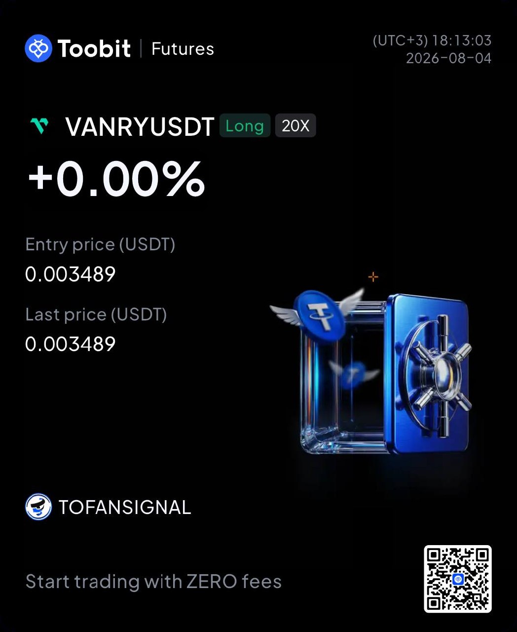 VANRYUSDT LONG signal screenshot by Tofan Trade | سیگنال کریپتو