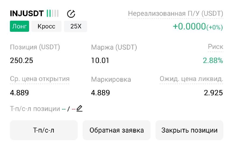 INJUSDT LONG signal screenshot by Трейдинг Сигналы